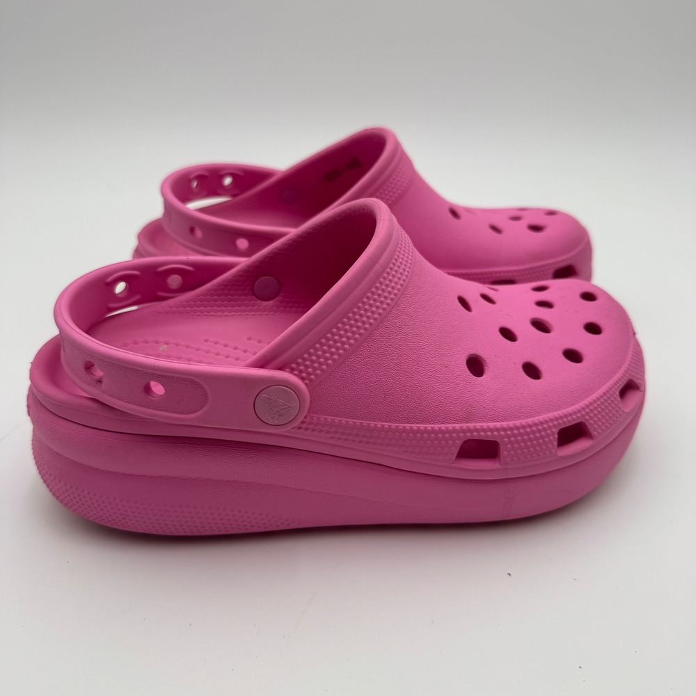 Crocs Classic Crush Clog Pink Platform Wedge Sandals 207708 Junior 5 Womens 7 - Picture 2 of 8